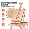 VEVOR French Easel, Hold Canvas to 34", Beechwood Foldable Sketchbox Easel with Drawer, Palette and Strap, Angle and Height Adjustable, Portable Wooden Art Painting Easel for Studio and Field