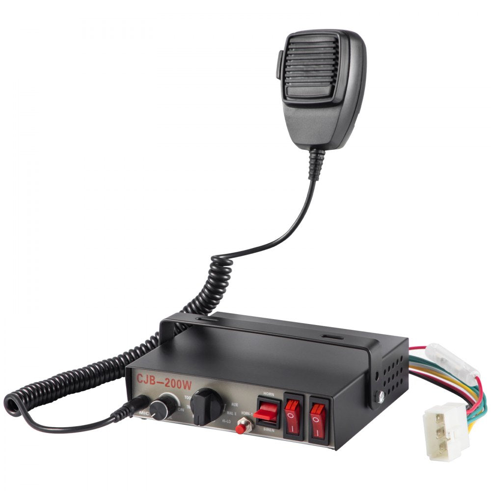200W 7 Sound Loud Car Warning Alarm Fire Horn PA Speaker MIC System