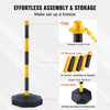 VEVOR Adjustable Traffic Delineator Post Cones, 2 Pack, Traffic Safety Delineator Barrier with Fillable Base 8FT Chain, for Traffic Control Warning Parking Lot Construction Caution Roads, Yellow&Black