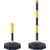VEVOR Adjustable Traffic Delineator Post Cones, 2 Pack, Traffic Safety Delineator Barrier with Fillable Base 8FT Chain, for Traffic Control Warning Parking Lot Construction Caution Roads, Yellow&Black
