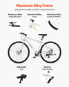 Aluminum alloy frame highlights - adjustable stem, double-wall rims, internal cable routing