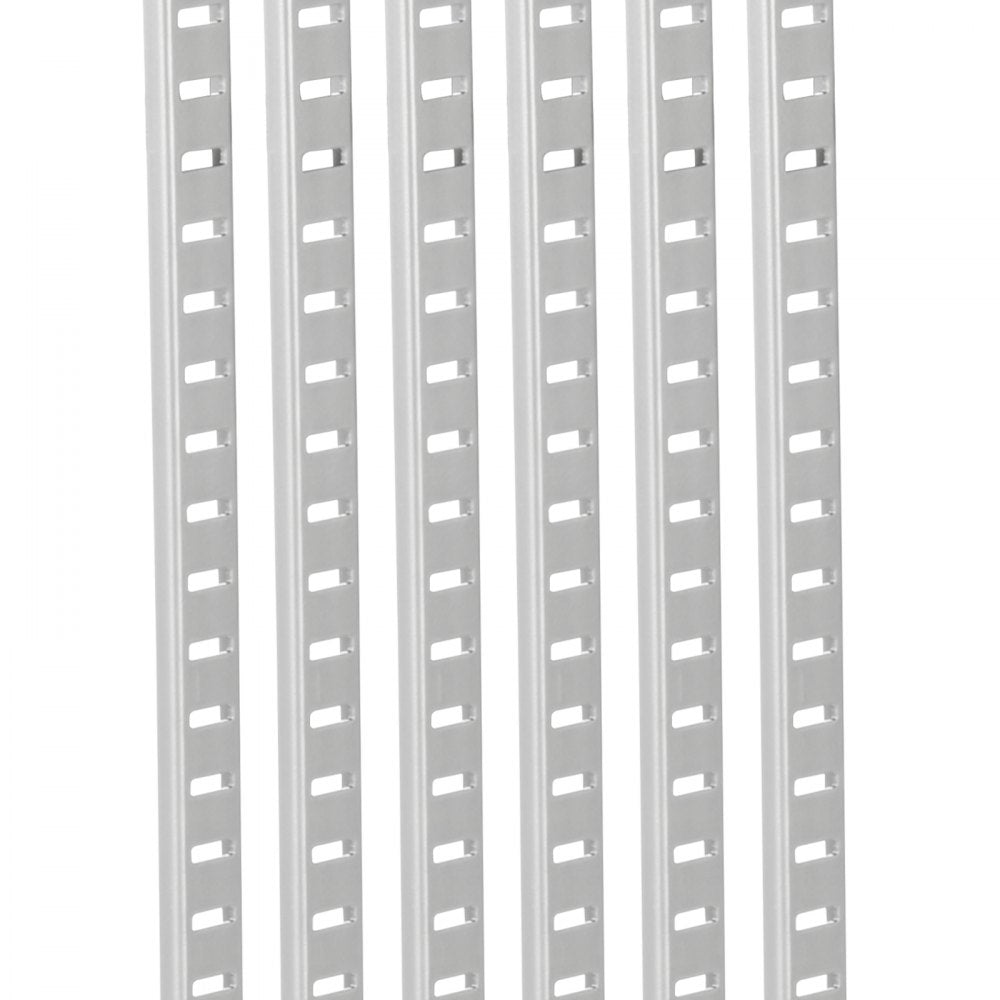 VEVOR Shelf Pilaster, 36.3-inch 8 Pack, Adjustable Shelf Brackets Steel Mortise Mount Pilaster Strip Standards with 32 Screws, Suitable for Wall Shelving System Cabinet Closet Organization