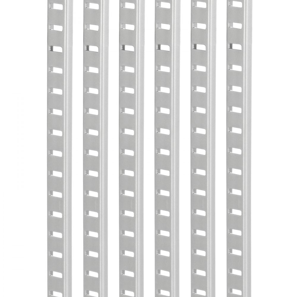 VEVOR Shelf Pilaster, 36.3-inch 8 Pack, Adjustable Shelf Brackets Steel Mortise Mount Pilaster Strip Standards with 32 Screws, Suitable for Wall Shelving System Cabinet Closet Organization