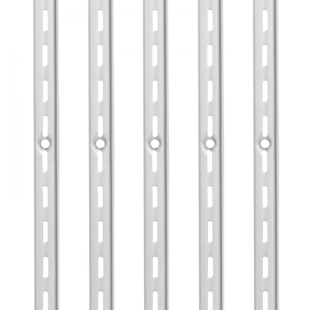VEVOR Shelf Pilaster, 39-inch 10 Pack, Upright Wall Shelving System, Heavy Duty Support System Single Slot Shelf Rails, 40 Screws Included, Suitable for Cabinet Closet Organization Storage, Silver
