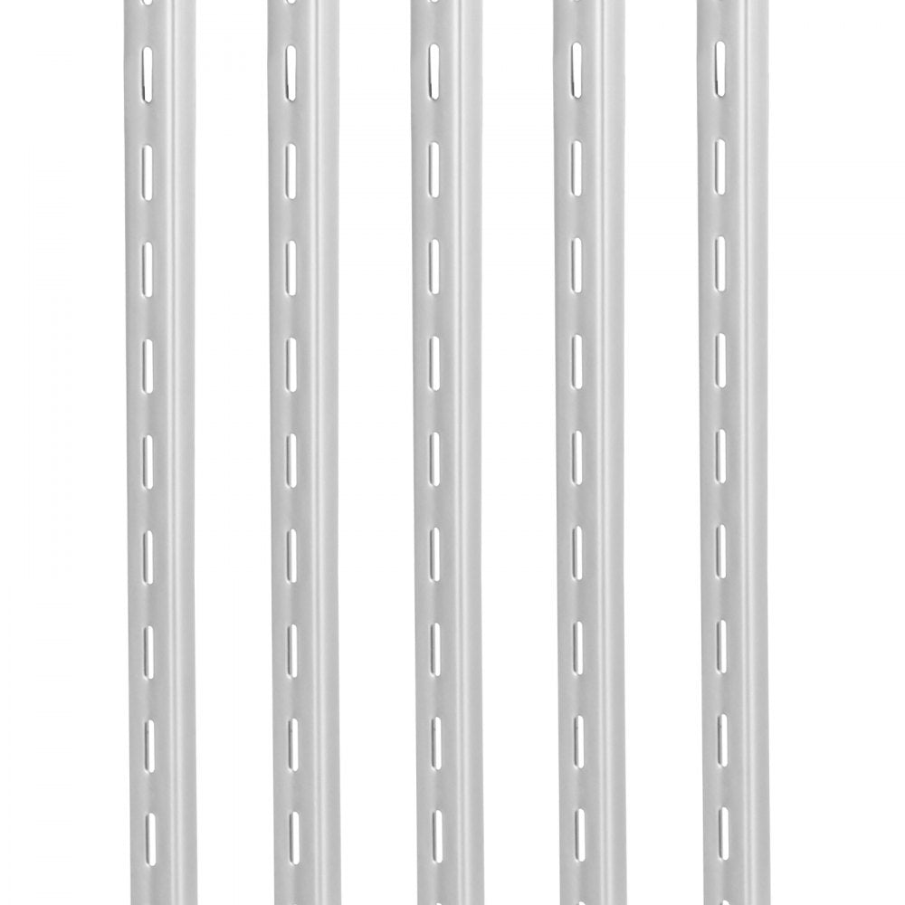 VEVOR Shelf Pilaster, 39-inch 10 Pack, Upright Wall Shelving System, Heavy Duty Support System Single Slot Shelf Rails, 40 Screws Included, Suitable for Cabinet Closet Organization Storage, Silver