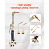 VEVOR Oxygen Acetylene Torch Kit, Gas Welding Cutting Torch Kit, 12PCS Oxy Acetylene Brazing Tool Set with 177 inches Twin-Hose, 1 Cutting Nozzle, 2 Welding Tips & 2 Regulators (without Gas Cylinder)