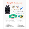 VEVOR Oxygen Acetylene Torch Kit, Gas Welding Torch Kit, 14PCS Portable Oxy Acetylene Brazing Set with 177'' Twin-Hose, 2 Welding Tips, Welding Torch, 2 Regulators, Cylinder Holder (without Cylinder)