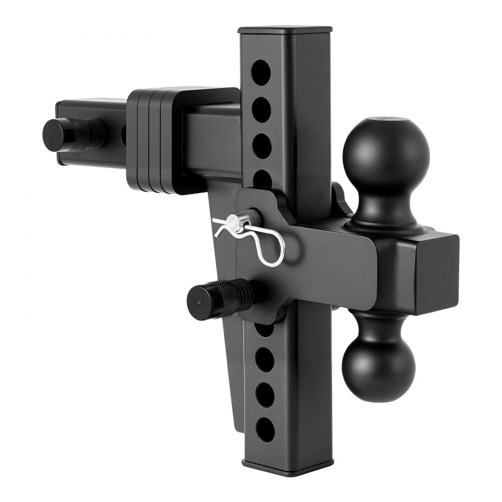 VEVOR Adjustable Trailer Hitch, Fit 2 Inch Receiver, Trailer Hitch Mount with 2 Inch & 2-5/16 Inch Balls, 18500 lbs GTW, 8 Inch Drop, Towing Ball Mounts for RVs, Off-Road Vehicles and Trucks, Black