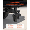 VEVOR Adjustable Trailer Hitch, Fit 2.5 Inch Receiver, Trailer Hitch Mount with 2 Inch & 2-5/16 Inch Balls, 28000 lbs GTW, 8 Inch Drop, Towing Ball Mounts for RVs, Off-Road Vehicles and Trucks, Black