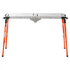 VEVOR 2-in-1 Foldable Welding Table 55" x 14" Work Bench 1100LBS Capacity, 5-Level Height Adjustable, Heavy-Duty Steel Welding Platform with 4 Wheels, 12 Tool Slots & 0.55" Fixture Holes for Workshops