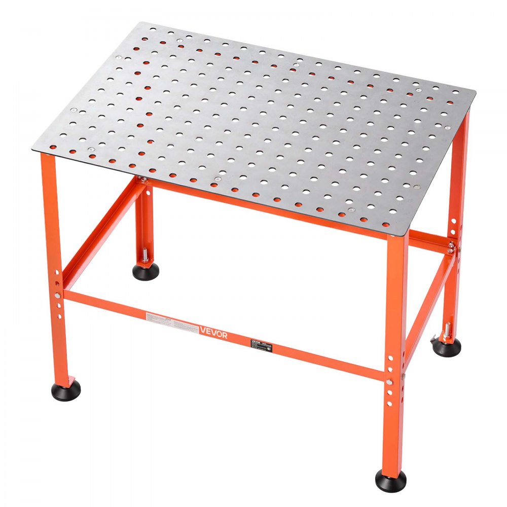 VEVOR Welding Table, 36" x 24" Welding Workbench with 800LBS Weight Capacity, Heavy-Duty Steel Work Table Platform with 0.63" Fixture Holes for Welding, Metal Fabrication, Assembly, Repair Tasks