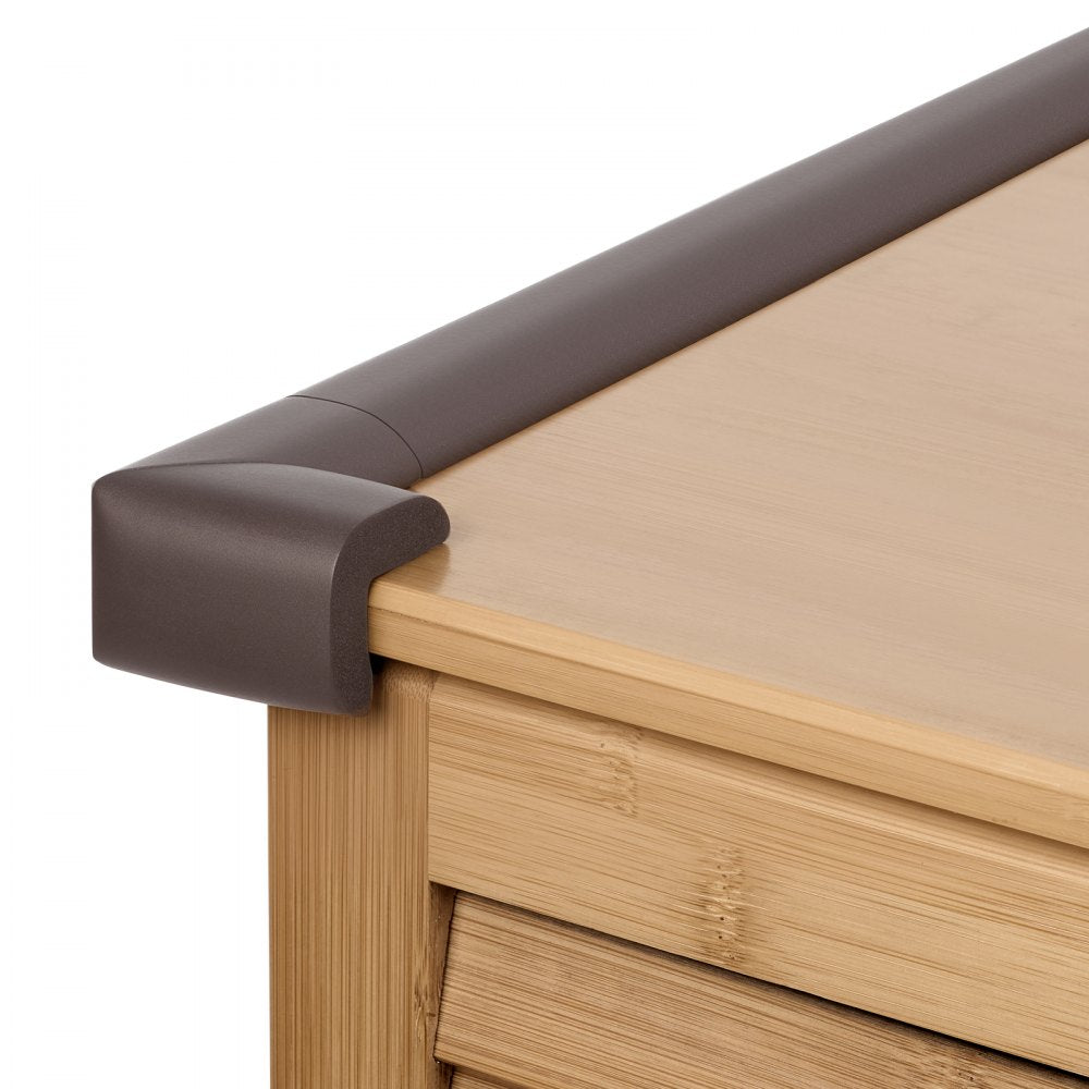 VEVOR Baby Proofing Edge Corner Protector, 18 ft Edge Cushion, 8 Corner Pads, Soft NBR Foam, 3M Adhesive, Child Proof Table Safety Bumper Guards, Easy Installation, for Furniture Fireplace Protection