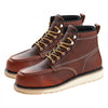 VEVOR Steel Toe Work Boots, US Size 12, Waterproof Moc Toe Work Boots for Men, Slip-Resistant Work Boot, Lightweight and Breathable EVA Rubber Sole Mens Boots for Industry Construction, Brown