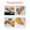 VEVOR Steel Toe Work Boots, US Size 10, Waterproof Work Boots for Men, Slip-Resistant Work Boot, Lightweight and Breathable Rubber Sole Mens Boots for Industry Construction, Brown Yellow