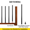 VEVOR Deck Balusters, 101 Pack Metal Deck Spindles, 26\"x0.75\" Staircase Baluster with Screws, Aluminum Alloy Deck Railing for Wood and Composite Deck, Circle Baluster for Outdoor Stair Deck Porch