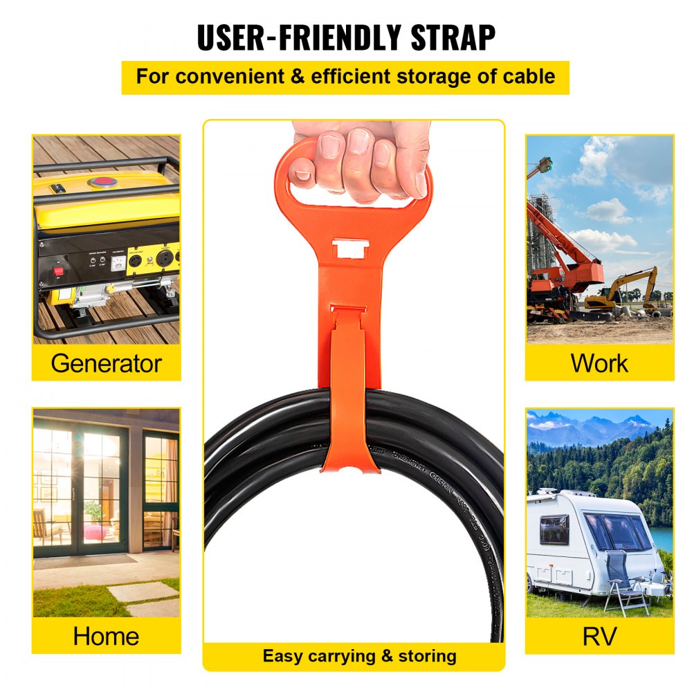 VEVOR Welder Extension Cord 40Amp 50ft 250V, Welding Power Cord with NEMA 6-50 Plug 8 Gauge 3 Prong for MIG,Lincoln,Plasma,Miller,TIG Tested to UL Standards