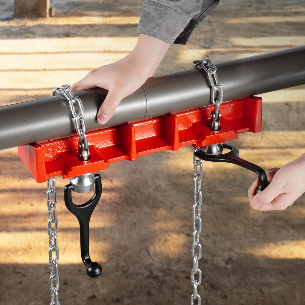VEVOR Pipe Welding Vise, 1/2" to 8" Pipe Welding Clamp with Dual Chains & Crank Handles, Heavy-Duty Cast Iron Welding Vise for a Variety of Pipes