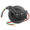 VEVOR Retractable Welding Hose Reel, 1/4-Inch x 50FT Twin Oxygen Acetylene Rubber Hose Max 300PSI - T Grade, Ceiling/Wall Mount Heavy Duty Steel Hose Reel Auto-Rewind, Ideal for Workshops Garages