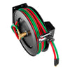 VEVOR Retractable Welding Hose Reel, 1/4-Inch x 50FT Twin Oxygen Acetylene Rubber Hose Max 300PSI - R Grade, Ceiling/Wall Mount Heavy Duty Steel Hose Reel Auto-Rewind, Ideal for Workshops Garages