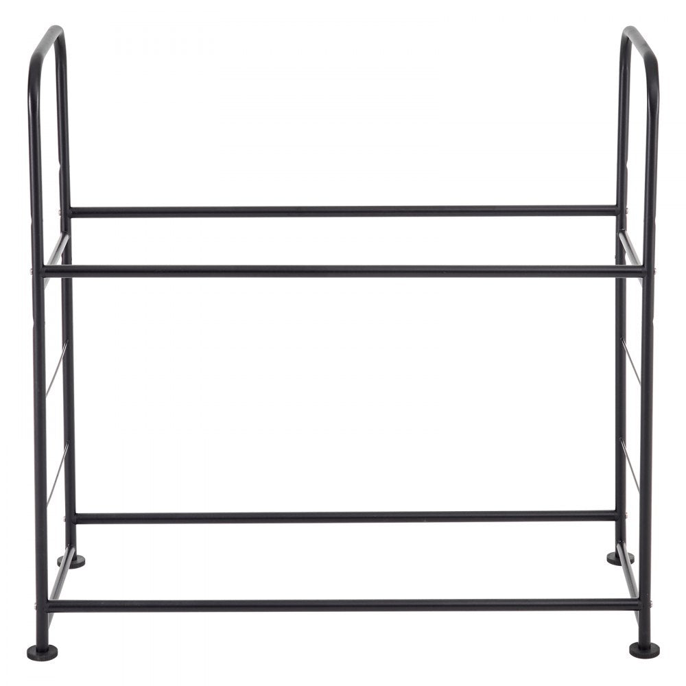 VEVOR Tire Storage Rack, 2-Shelf Tire Stand Holds up to 8 Standard Tires, Q195 Heavy-Duty Steel Tire Holder Carrier with Adjustable Height & Protective Cover for Garage Workshop, 396LBS Loading