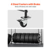 VEVOR Rolling Tire Storage Rack, 2-Shelf Tire Holder and Transport Trailer for Garage, Heavy-Duty Steel Tire Storage Cart with Wheel, Adjustable Height & Protective Cover, Hold up to 12 Standard Tires