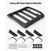 VEVOR Roof Rack Cargo Basket, 38 x 38 x 5.59 in, Universal Heavy Duty Roof Top Carrier Basket, 150 lbs Capacity, All-Weather Car Top Luggage Holder, Fits Crossbars up to 3.54 x 1.97 in, for SUV Truck