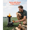 VEVOR Camping Rocket Stove, Wood Burning Portable Rocket Stove with Carrying Bag for Backpacking, Carbon Steel, Burn Wood, Twigs or Sticks for Outdoor Cooking, Backyard, Camp Cooking, Heating, Black