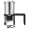 VEVOR 30 QT Turkey Fryer Set and Seafood Boiler Aluminum Deep Frying Pot, Outdoor Cooker for Crawfish, Crab, Lobster, Complete Cooking Kit with Basket, Side Table, Stand, 54,000 BTU Propane Burner