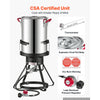 VEVOR 30 QT Turkey Fryer Set and Seafood Boiler Stainless Steel Frying Pot, Outdoor Cooker for Crawfish, Crab, Shrimp, Lobster, Complete Deep Cooking Kit with Basket, Stand, 54,000 BTU Propane Burner