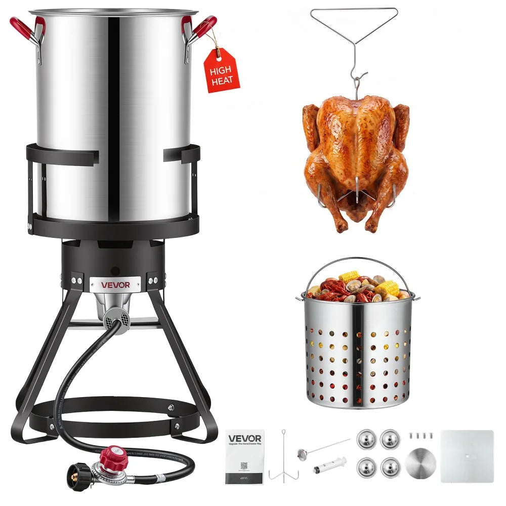Vevor Turkey Fryer 30 Qt Outdoor Seafood Boiler Set New