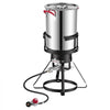 VEVOR 30 QT Turkey Fryer Set and Seafood Boiler Stainless Steel Frying Pot, Outdoor Cooker for Crawfish, Crab, Shrimp, Lobster, Complete Deep Cooking Kit with Basket, Stand, 54,000 BTU Propane Burner