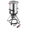VEVOR 30 QT Turkey Fryer Set and Seafood Boiler Stainless Steel Frying Pot, Outdoor Cooker for Crawfish, Crab, Shrimp, Lobster, Complete Deep Cooking Kit with Basket, Stand, 54,000 BTU Propane Burner