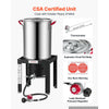 VEVOR 30 Qt. Turkey and 10 Qt. Fish Fryer Seafood Boiler Stainless Steel, Outdoor Cooker for Crawfish, Crab, Shrimp, Lobster, Complete Deep Steamer Kit with Basket, Stand, 54,000 BTU Propane Burner