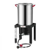 VEVOR 30 Qt. Turkey and 10 Qt. Fish Fryer Seafood Boiler Stainless Steel, Outdoor Cooker for Crawfish, Crab, Shrimp, Lobster, Complete Deep Steamer Kit with Basket, Stand, 54,000 BTU Propane Burner