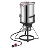 VEVOR 30 QT Turkey Fryer Set and Seafood Boiler Aluminum Deep Frying Pot, Outdoor Cooker for Crawfish, Crab, Shrimp, Lobster, Complete Cooking Kit with Basket, Stand, and 54,000 BTU Propane Burner