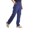 VEVOR FR Pants for Men, 9 oz 100% Cotton, Flame-Resistant Cargo Pants with Multi-Pockets and Elastic Waist, Reinforced Tear-proof Stitching, Ideal for Welding Work and Casual Wear, M Size, Dark Blue