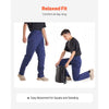 VEVOR FR Pants for Men, 9 oz 100% Cotton, Flame-Resistant Cargo Pants with Multi-Pockets and Elastic Waist, Reinforced Tear-proof Stitching, Ideal for Welding Work and Casual Wear, XL Size, Dark Blue