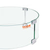 VEVOR Fire Pit Wind Guard, 17 x 6.7 inch Round Glass Flame Shield, 0.24-Inch Thick Fire Table Accessory, Clear Tempered Glass Flame Guard for Propane, Gas, Outdoor, Patio, Backyard