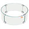 VEVOR Fire Pit Wind Guard, 17 x 6.7 inch Round Glass Flame Shield, 0.24-Inch Thick Fire Table Accessory, Clear Tempered Glass Flame Guard for Propane, Gas, Outdoor, Patio, Backyard