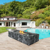 VEVOR Glass Wind Guard for Rectangular Fire Pit Table 44 x 14 x 7.5 Inch, 0.31 inch Thick and Sturdy Tempered Glass Panel with Hard Aluminum Corner Bracket & Rubber Feet, Easy to Assemble