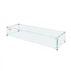 VEVOR Glass Wind Guard for Rectangular Fire Pit Table 44 x 14 x 7.5 Inch, 0.31 inch Thick and Sturdy Tempered Glass Panel with Hard Aluminum Corner Bracket & Rubber Feet, Easy to Assemble