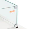 VEVOR Glass Wind Guard for Rectangular Fire Pit Table 44 x 14 x 7.5 Inch, 0.31 inch Thick and Sturdy Tempered Glass Panel with Hard Aluminum Corner Bracket & Rubber Feet, Easy to Assemble