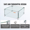 VEVOR Gas Fire Pit Wind Guard for Square Fire Table, 15 x 15 x 7 inch Clear Tempered Wind Guard for Firepits, 0.31 inch Thick Square Glass Shield, Glass Panel with Hard Corner Bracket & Feet