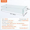 VEVOR Glass Wind Guard for Rectangular Fire Pit Table 29 x 13 x 6.5 Inch, 0.31 inch Thick and Sturdy Tempered Glass Panel with Hard Aluminum Corner Bracket & Rubber Feet, Easy to Assemble