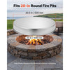 VEVOR Fire Pit Cover, 20" Round Bonfire Lid, Premium 304 Stainless Steel, for Outdoor, Patio, Backyard, Camping, Party, High Temperature Tolerant, Help Contain Ash, Versatile Tabletop Accessory