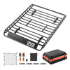 VEVOR Roof Rack Basket, 51 x 36 x 4.1 in, Universal Rooftop Cargo Carrier with 1120 x 870 x 260 mm Cargo Bag, Net, Ratchet Straps, 200 lbs Max Load Capacity Car Top Luggage Holder, for SUV Truck Car