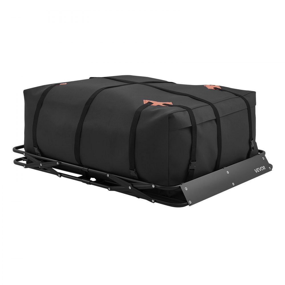 VEVOR Roof Rack Cargo Basket, 51 x 36 x 4 in, Heavy Duty Roof Top Carrier Basket with Folding Design, 200 lbs Capacity, All-Weather Easy-Install Car Top Luggage Holder, Universal Fit for SUV Truck Car