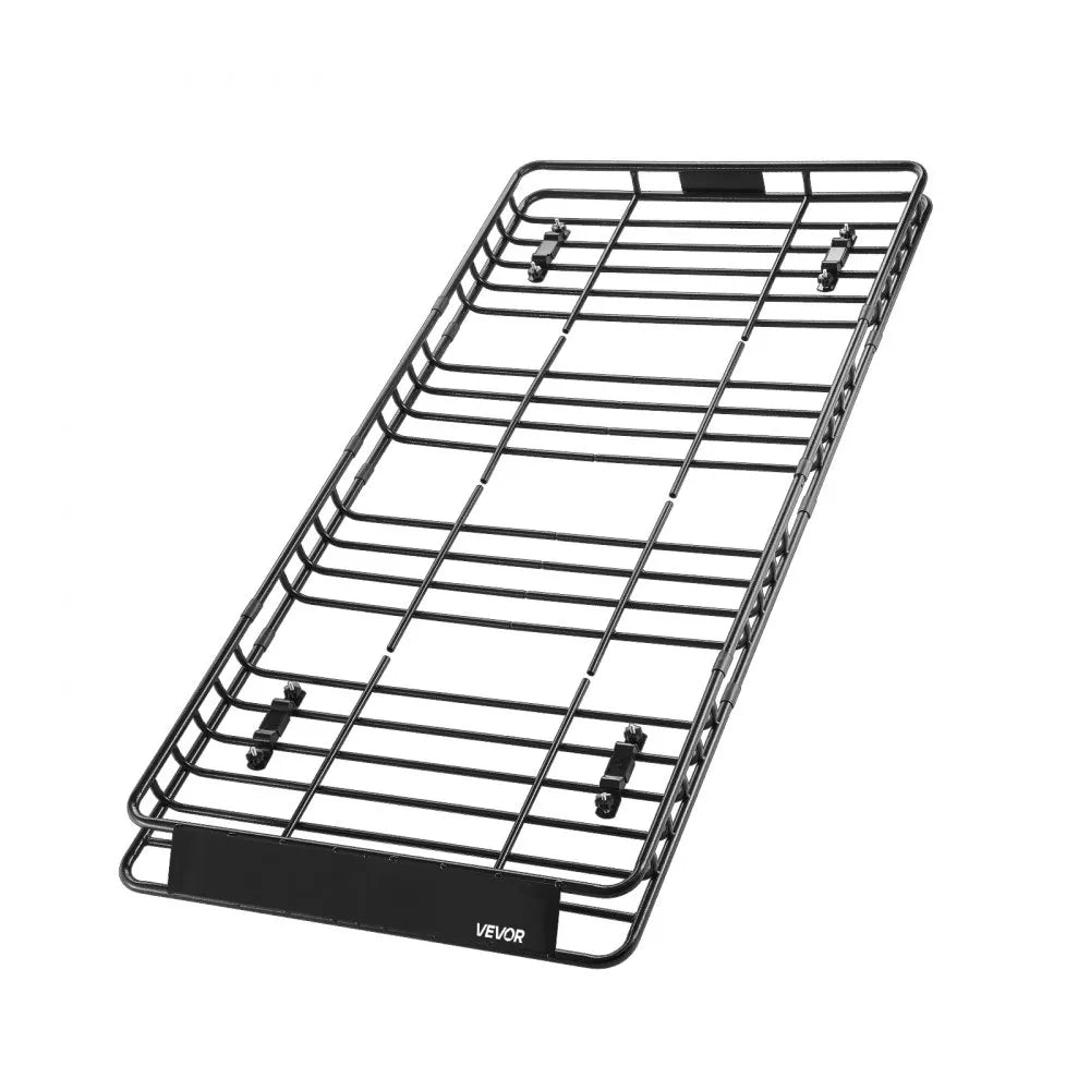 VEVOR Roof Rack Basket, 84 x 39 x 4.1 in, Universal Rooftop Cargo Carrier with 7.9 x 3.9 x 10.2 in Cargo Bag, Net, Ratchet Straps, 250 lbs Max Load Capacity Car Top Luggage Holder, for SUV Truck Car