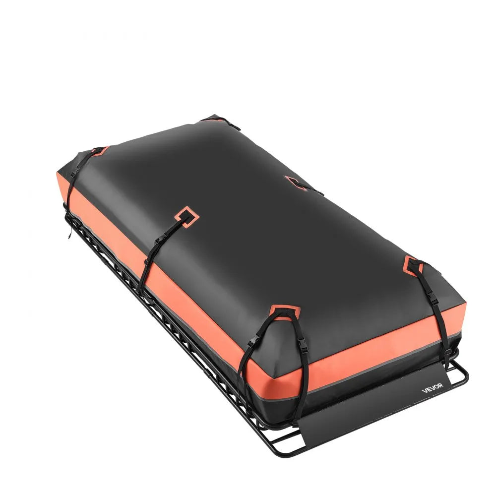 VEVOR Roof Rack Basket, 84 x 39 x 4.1 in, Universal Rooftop Cargo Carrier with 7.9 x 3.9 x 10.2 in Cargo Bag, Net, Ratchet Straps, 250 lbs Max Load Capacity Car Top Luggage Holder, for SUV Truck Car