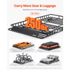 VEVOR Roof Rack Basket, 64 x 39 x 4.1 in, Universal Rooftop Cargo Carrier with 44.1 x 34.3 x 10.2 in Cargo Bag, Net, Ratchet Straps, 250 lbs Max Load Capacity Car Top Luggage Holder, for SUV Truck Car